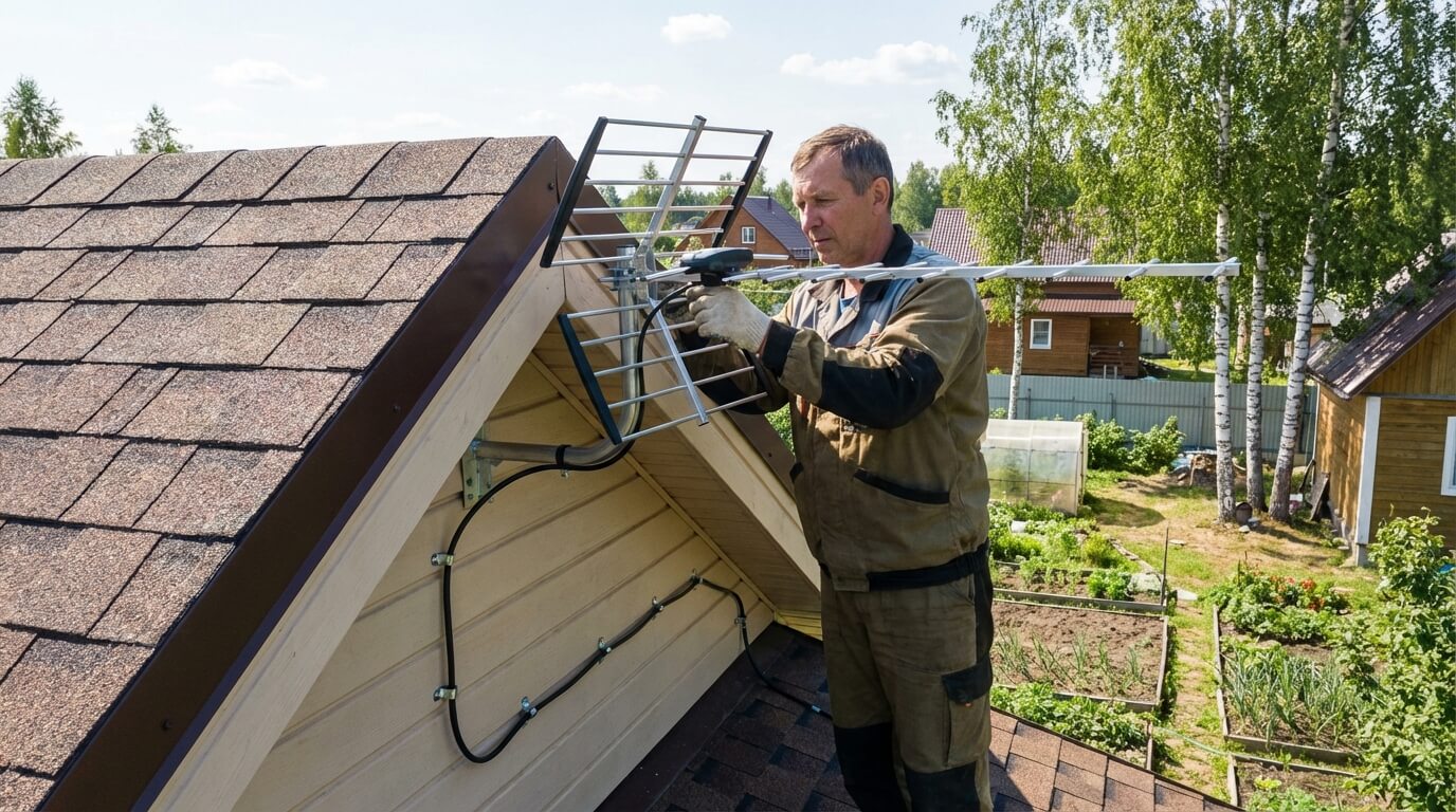 Установка эфирной антенны