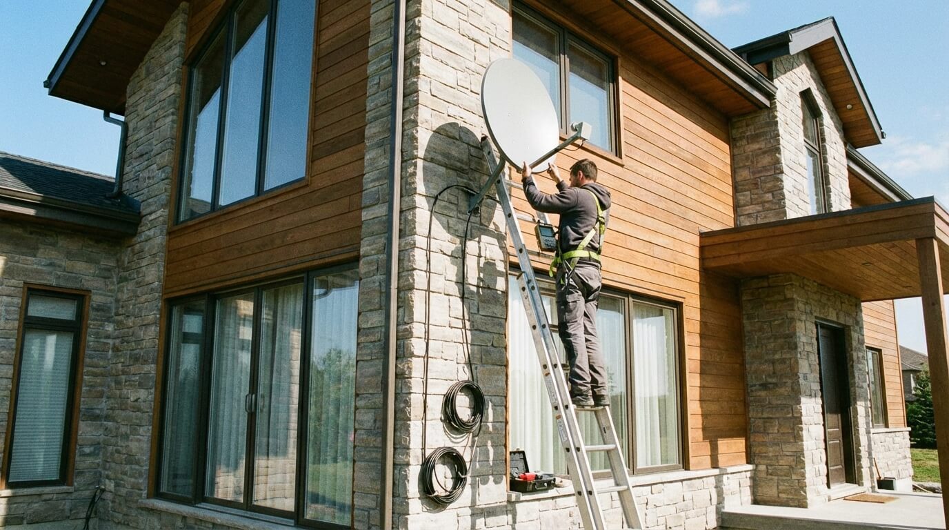 Монтаж спутниковой антенны